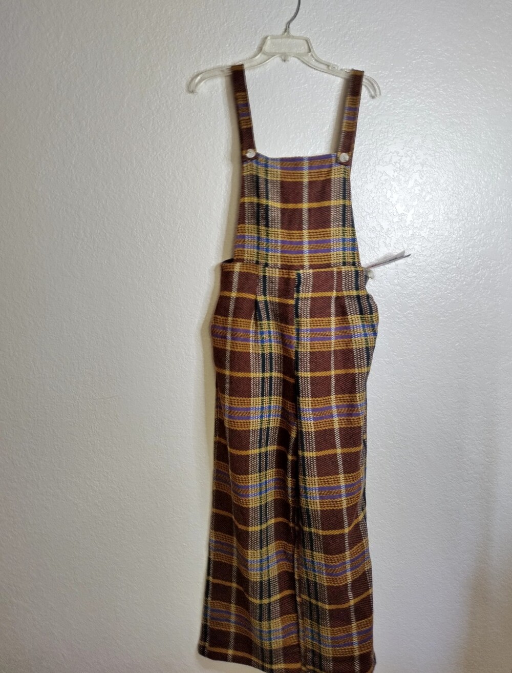 NWT Cider Plaid Wide Leg Overall Sz M - Picture 2 of 11